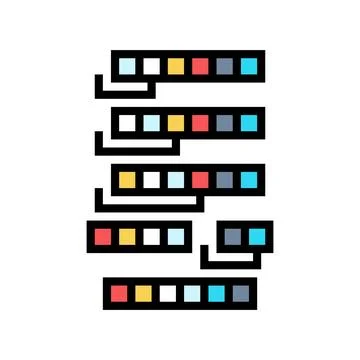 Insertion sort algorithm color icon vector illustration Stockillustratie