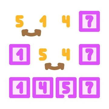 Insertion sort algorithm color icon vector illustration イラスト素材