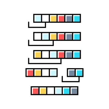 Insertion sort algorithm color icon vector illustration Stockillustratie