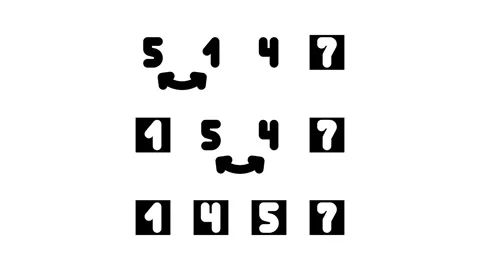 Insertion sort algorithm glyph icon animation Video stock 326741536