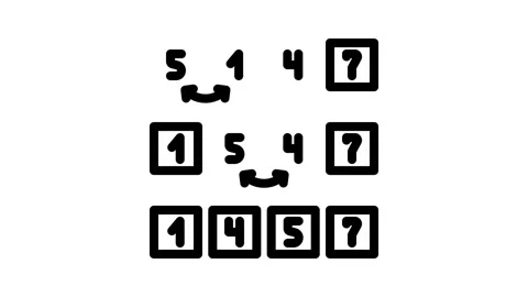 Insertion sort algorithm line icon animation Stock-Footage 326758048