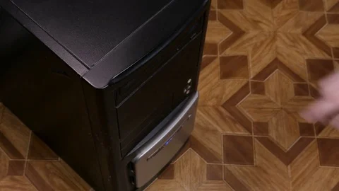 Inserts bitcoin into the computer Stock Footage 84843978