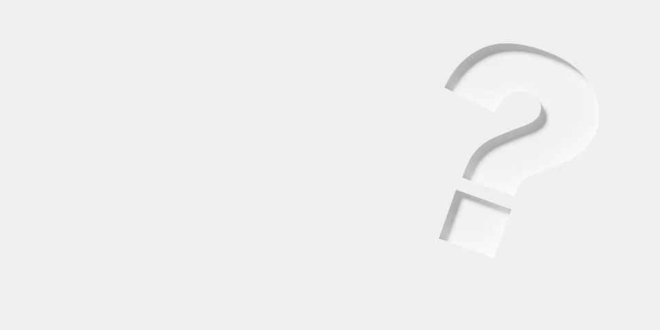 Inset question mark on white background, idea, solution or question or comm.. Stock Illustration