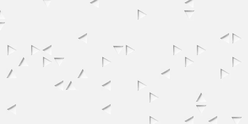 Inset sparse random flipped white triangle grid geometrical background wall.. Stock Illustration