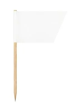 Inset triangle cut-off rectangle shaped toothpick paper flag with wooden pole Illustrazione stock