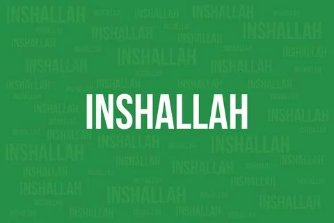 Inshallah typography text vector design on easter texts background Stock Illustration