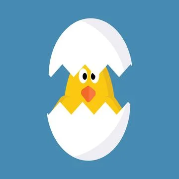 Inshell chicken on blue background for website or print design Stock Illustration