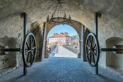 Inside the 4rd Gate of the Citadel Alba-Carolina in Alba Iulia, Romania, offi Foto stock