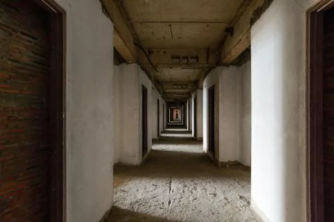 Inside of abandoned building. Stock Photos