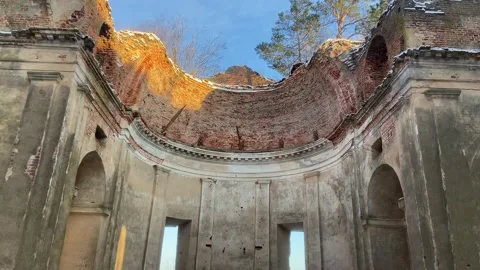 Inside an abandoned church. Stock Footage 232931884