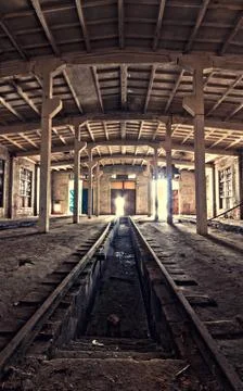 Inside an abandoned depot Stock Photos