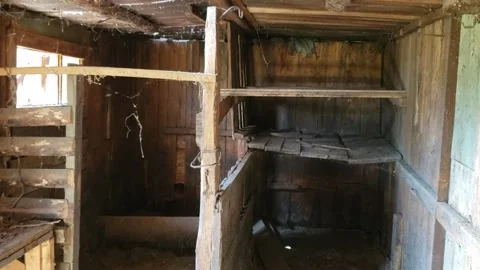 Inside an abandoned old barn Stock Footage 311315721