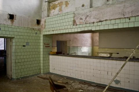 Inside the Abandoned Soviet canteen Stock Photos