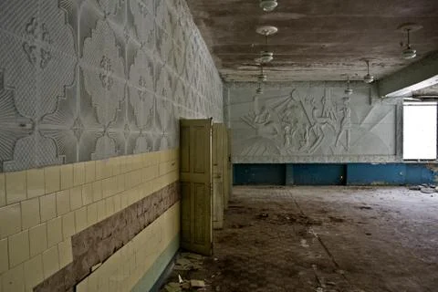 Inside the Abandoned Soviet canteen Stock Photos
