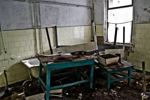 Inside the Abandoned Soviet canteen Stock Photos