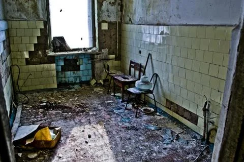 Inside the Abandoned Soviet canteen Stock Photos
