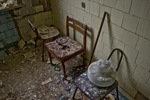 Inside the Abandoned Soviet canteen Foto stock