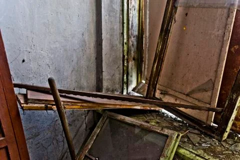 Inside the abandoned Soviet school Stock Photos