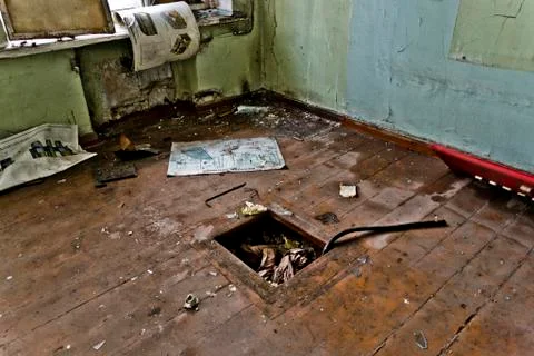 Inside the abandoned Soviet school Stock Photos