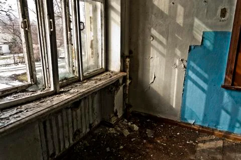 Inside the abandoned Soviet school Stock Photos