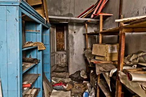 Inside the abandoned Soviet school Stock Photos