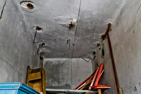 Inside the abandoned Soviet school Stock Photos