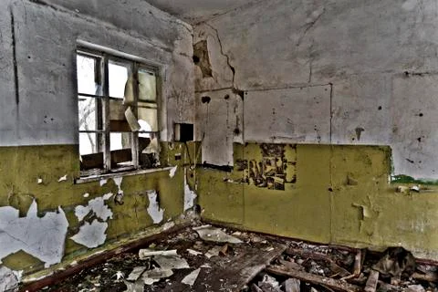 Inside the abandoned Soviet school Stock Photos