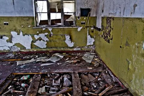 Inside the abandoned Soviet school Stock Photos