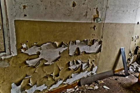 Inside the abandoned Soviet school Stock Photos