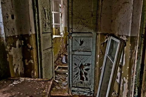 Inside the abandoned Soviet school Stock Photos