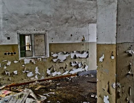 Inside the abandoned Soviet school Stock Photos