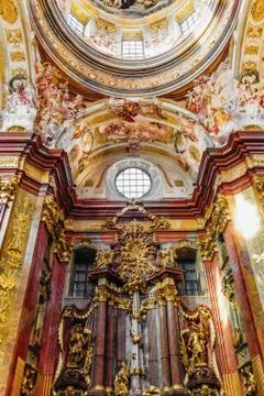 Inside of an abbey Stock Photos