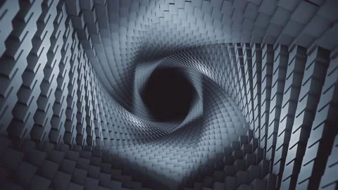 Inside Abstract Technological Complex Carbon Morphing NanoParticles Tunnel Stock Footage 213084815