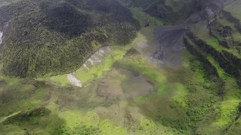 Inside Active Volcano Crater at La Soufriere St Vincent Caribbean Stock-Footage 89457930