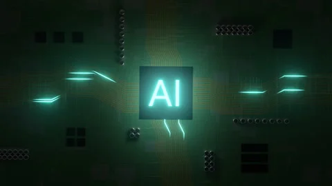 Inside AI Artifical Intelligence Computer Chip Processor CPU Concept Stock Footage 246895372