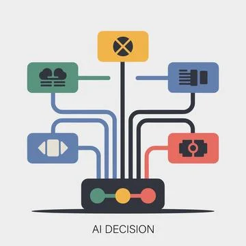 Inside AI Decision Making: From Data Input to Intelligent Output Illustrazione stock