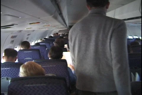 Inside Airplane Cabin In-Flight 2 Stock Footage 297768
