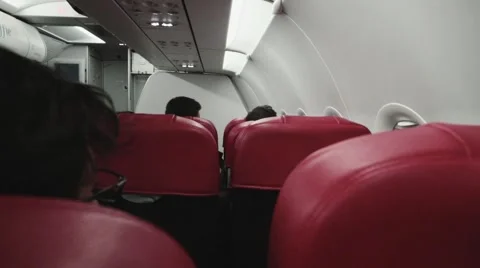 Inside an airplane Stock Footage 57524057