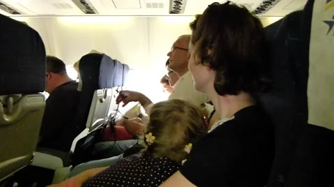 Inside the airplane. Stock Footage 58590377