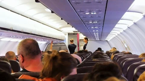 Inside airplane Stock Footage 89222921