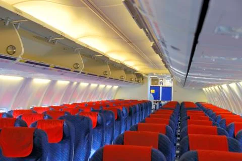 Inside an airplane Stock Photos