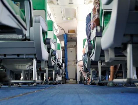 Inside an airplane Foto stock