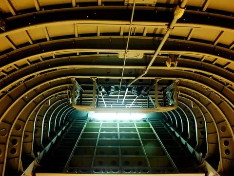 The inside of an airplane Foto stock