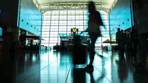 Inside Airport Terminal Video stock 71942673