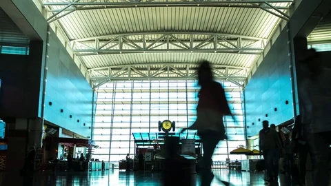 Inside Airport Terminal Stock Footage 71942783