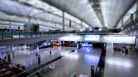 Inside the Airport Timelapse Stockbeeldmateriaal 276509010