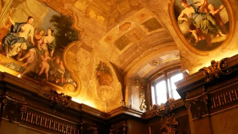 Inside the Albertina palace, Vienna Video stock 86127240