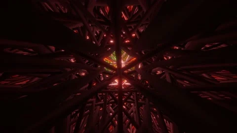 Inside alien ship . Alien architecture interior. 3d animation render Stock Footage 196673790