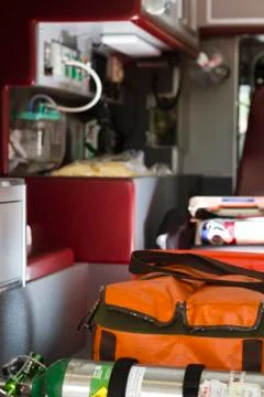 Inside of ambulance Foto stock