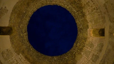 Inside an ancient antique tower with a window Stock Footage 108855944